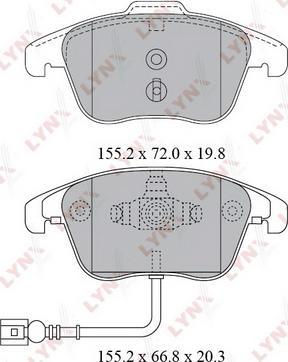 LYNXauto BD-8038 - Bremžu uzliku kompl., Disku bremzes www.autospares.lv