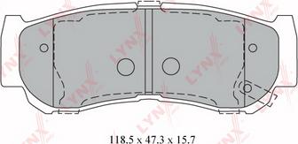 LYNXauto BD-3616 - Brake Pad Set, disc brake www.autospares.lv