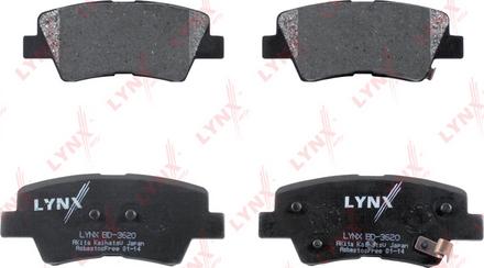 LYNXauto BD-3620 - Brake Pad Set, disc brake www.autospares.lv