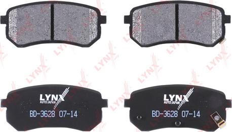 LYNXauto BD-3628 - Brake Pad Set, disc brake www.autospares.lv