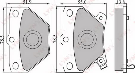 LYNXauto BD-7538 - Тормозные колодки, дисковые, комплект www.autospares.lv