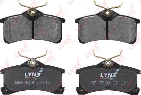 LYNXauto BD-7608 - Brake Pad Set, disc brake www.autospares.lv