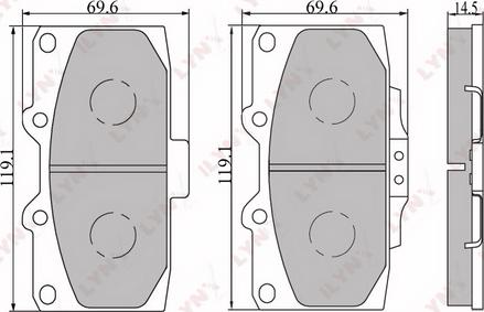 LYNXauto BD-7107 - Bremžu uzliku kompl., Disku bremzes www.autospares.lv