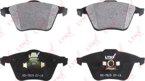 LYNXauto BD-7819 - Тормозные колодки, дисковые, комплект www.autospares.lv