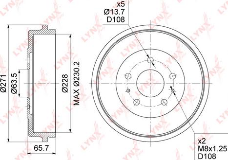 LYNXauto BM-1042 - Тормозной барабан www.autospares.lv