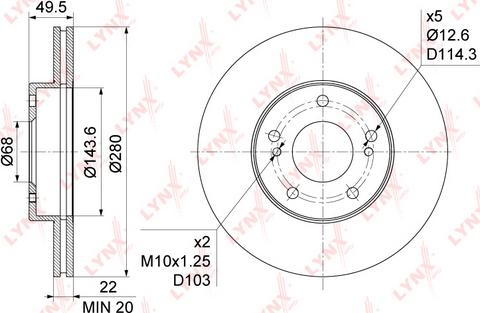 LYNXauto BN-1106 - Bremžu diski autospares.lv