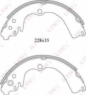 LYNXauto BS-7101 - Комплект тормозных колодок, барабанные www.autospares.lv