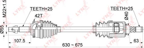 LYNXauto CD-1099A - Piedziņas vārpsta autospares.lv