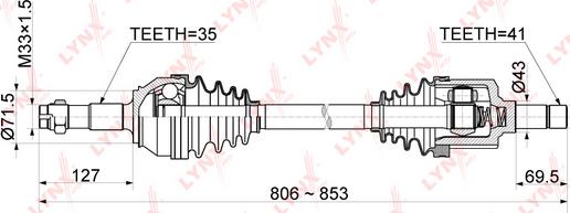 LYNXauto CD-1045 - Piedziņas vārpsta autospares.lv