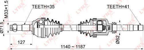 LYNXauto CD-1046 - Piedziņas vārpsta autospares.lv