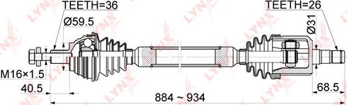 LYNXauto CD-1142 - Приводной вал www.autospares.lv