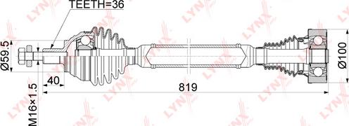 LYNXauto CD-1136 - Piedziņas vārpsta autospares.lv