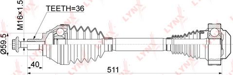 LYNXauto CD-1138 - Piedziņas vārpsta www.autospares.lv