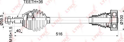 LYNXauto CD-1137 - Piedziņas vārpsta autospares.lv