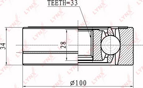 LYNXauto CI-8008 - Šarnīru komplekts, Piedziņas vārpsta autospares.lv