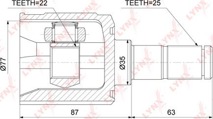 LYNXauto CI-3751 - Шарнирный комплект, ШРУС, приводной вал www.autospares.lv