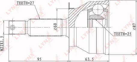 LYNXauto CO-4407 - Šarnīru komplekts, Piedziņas vārpsta www.autospares.lv