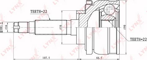 LYNXauto CO-4601 - Šarnīru komplekts, Piedziņas vārpsta autospares.lv