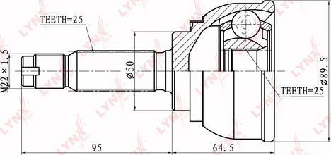 LYNXauto CO-5508 - Šarnīru komplekts, Piedziņas vārpsta www.autospares.lv