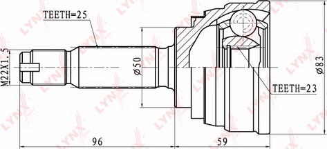 LYNXauto CO-5502 - Šarnīru komplekts, Piedziņas vārpsta www.autospares.lv