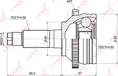 LYNXauto CO-5153A - Šarnīru komplekts, Piedziņas vārpsta www.autospares.lv