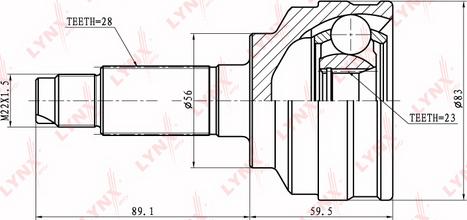 LYNXauto CO-5105 - Šarnīru komplekts, Piedziņas vārpsta www.autospares.lv