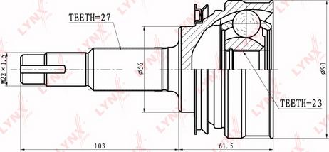 LYNXauto CO-5705 - Šarnīru komplekts, Piedziņas vārpsta www.autospares.lv