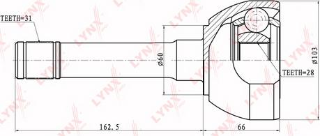 LYNXauto CO-5735 - Šarnīru komplekts, Piedziņas vārpsta www.autospares.lv