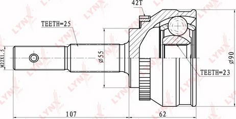 LYNXauto CO-5738A - Šarnīru komplekts, Piedziņas vārpsta autospares.lv