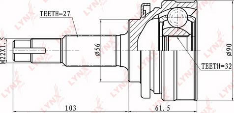 LYNXauto CO-5720 - Šarnīru komplekts, Piedziņas vārpsta www.autospares.lv