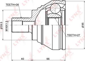 LYNXauto CO-1205 - Šarnīru komplekts, Piedziņas vārpsta www.autospares.lv