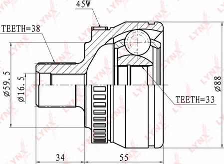 LYNXauto CO-1203A - Joint Kit, drive shaft www.autospares.lv