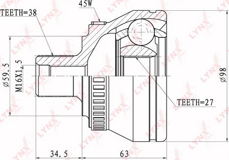 LYNXauto CO-1202A - Joint Kit, drive shaft www.autospares.lv