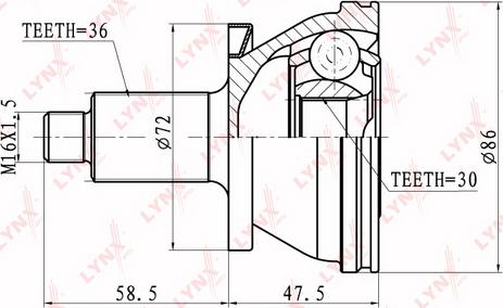 LYNXauto CO-1227 - Joint Kit, drive shaft www.autospares.lv