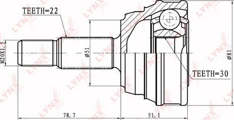 LYNXauto CO-8000 - Шарнирный комплект, ШРУС, приводной вал www.autospares.lv