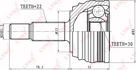 LYNXauto CO-8014 - Шарнирный комплект, ШРУС, приводной вал www.autospares.lv