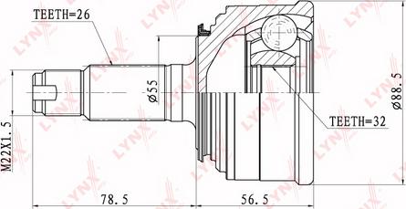 LYNXauto CO-3404 - Šarnīru komplekts, Piedziņas vārpsta www.autospares.lv