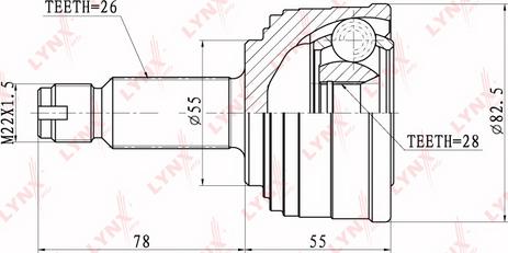 LYNXauto CO-3405 - Šarnīru komplekts, Piedziņas vārpsta www.autospares.lv