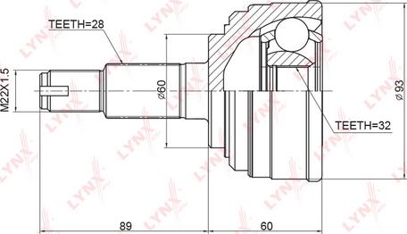 LYNXauto CO-3401 - Šarnīru komplekts, Piedziņas vārpsta www.autospares.lv