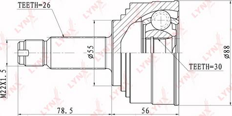 LYNXauto CO-3403 - Šarnīru komplekts, Piedziņas vārpsta www.autospares.lv