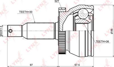 LYNXauto CO-3695A - Šarnīru komplekts, Piedziņas vārpsta autospares.lv