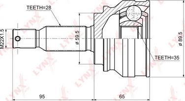 LYNXauto CO-3644 - Šarnīru komplekts, Piedziņas vārpsta www.autospares.lv