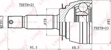 LYNXauto CO-3605 - Šarnīru komplekts, Piedziņas vārpsta www.autospares.lv