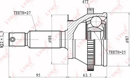 LYNXauto CO-3606A - Šarnīru komplekts, Piedziņas vārpsta www.autospares.lv