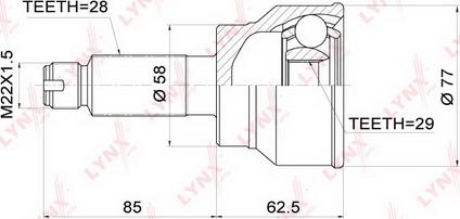 LYNXauto CO-3680 - Joint Kit, drive shaft www.autospares.lv