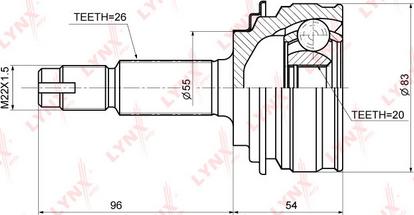 LYNXauto CO-3683 - Шарнирный комплект, ШРУС, приводной вал www.autospares.lv