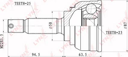 LYNXauto CO-3629 - Šarnīru komplekts, Piedziņas vārpsta www.autospares.lv