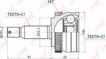 LYNXauto CO-3626A - Šarnīru komplekts, Piedziņas vārpsta www.autospares.lv