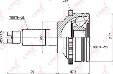 LYNXauto CO-3672A - Šarnīru komplekts, Piedziņas vārpsta autospares.lv