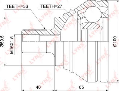 LYNXauto CO-3821 - Joint Kit, drive shaft www.autospares.lv